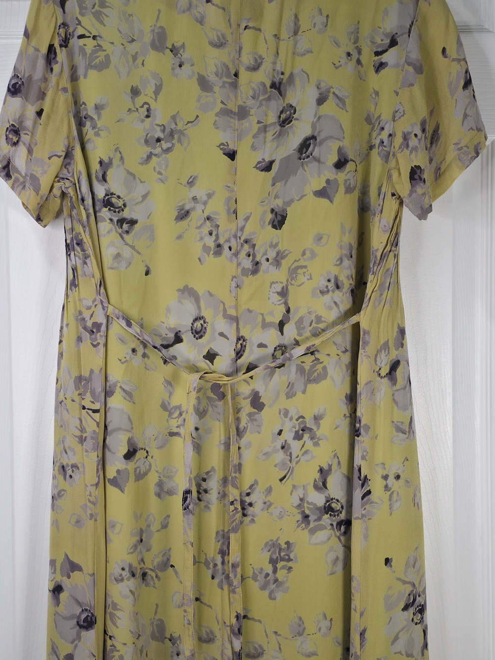 April Cornell 90s Sheer Yellow Floral Maxi Dress Set S Cotton & Rayon Cottagecor - Picture 7 of 9